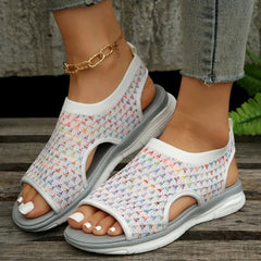 Open Toe Platform Sandals White OutfitFlow