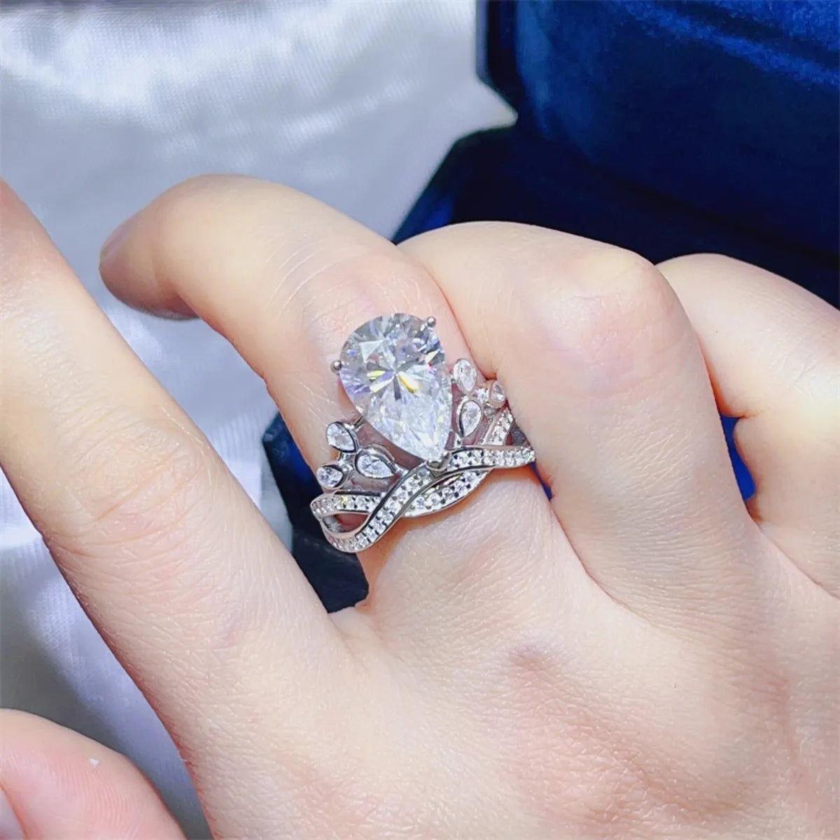 5 Carat Moissanite 925 Sterling Silver Ring White OutfitFlow