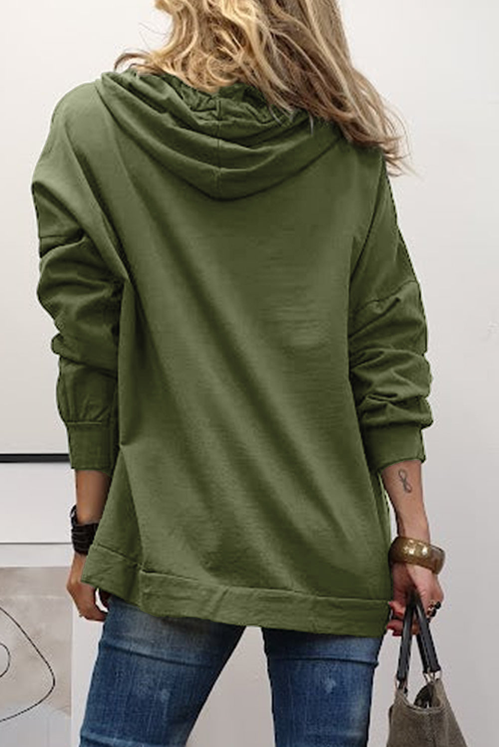 Outfit Flow - LOVE Drawstring Dropped Shoulder Hoodie