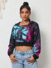 Outfit Flow - Tie-Dye Lace-Up Hoodie