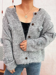 Flower Button-Up Cardigan OutfitFlow