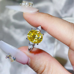 3 Carat Moissanite 925 Sterling Silver Ring OutfitFlow