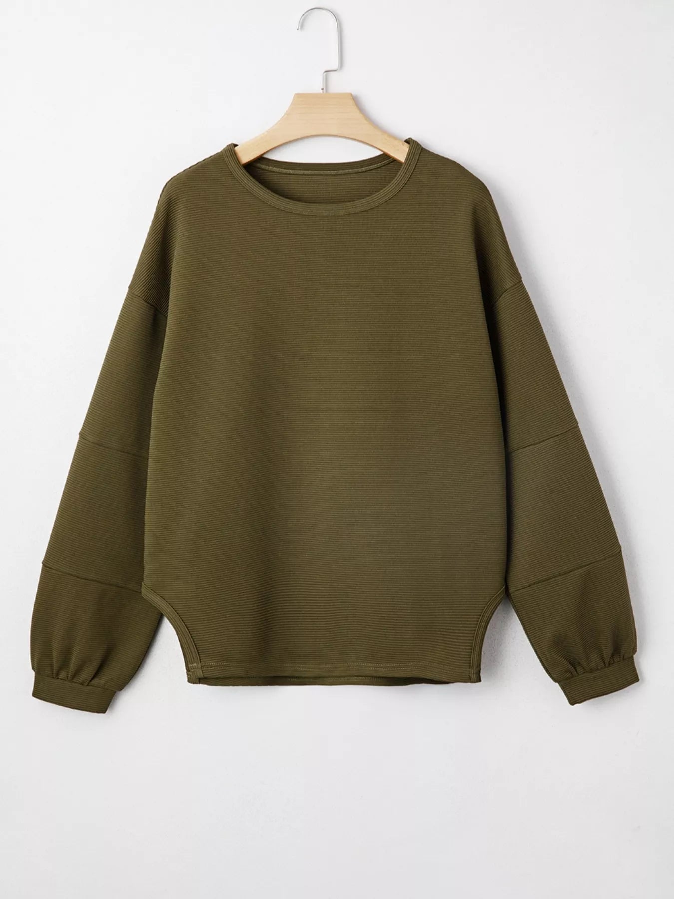 Ribbed Knit Oversized Sweatshirt OutfitFlow