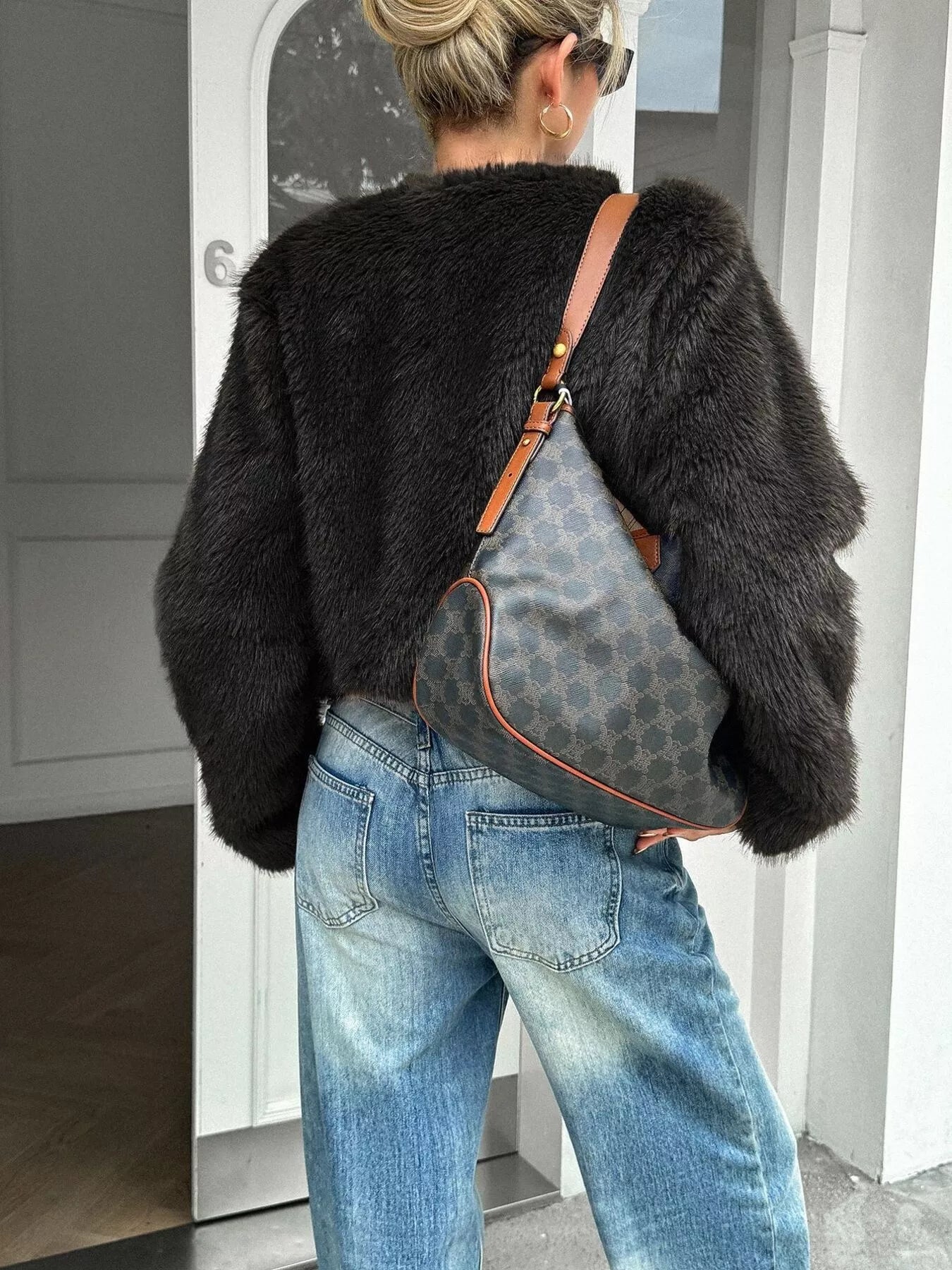 Faux Fur Cropped Outerwear OutfitFlow
