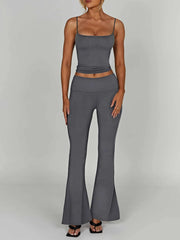 Cami Top and Flare Pants Matching Set OutfitFlow