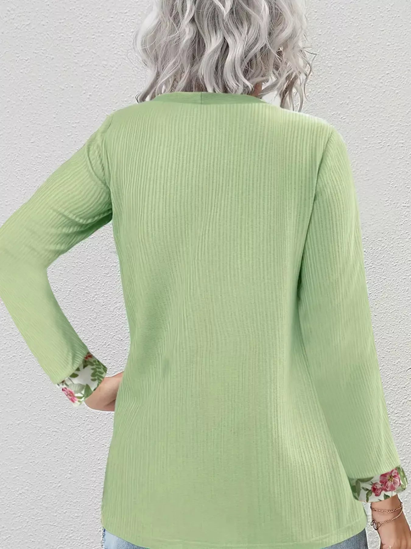 Floral Print Casual Fake Two Piece Top OutfitFlow