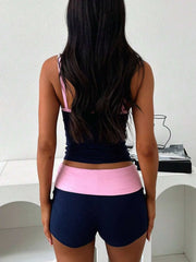Contrast Cami and Shorts Set OutfitFlow