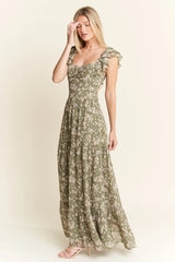Jade By Jane Ruffle Sleeve Tiered Maxi Dress OutfitFlow