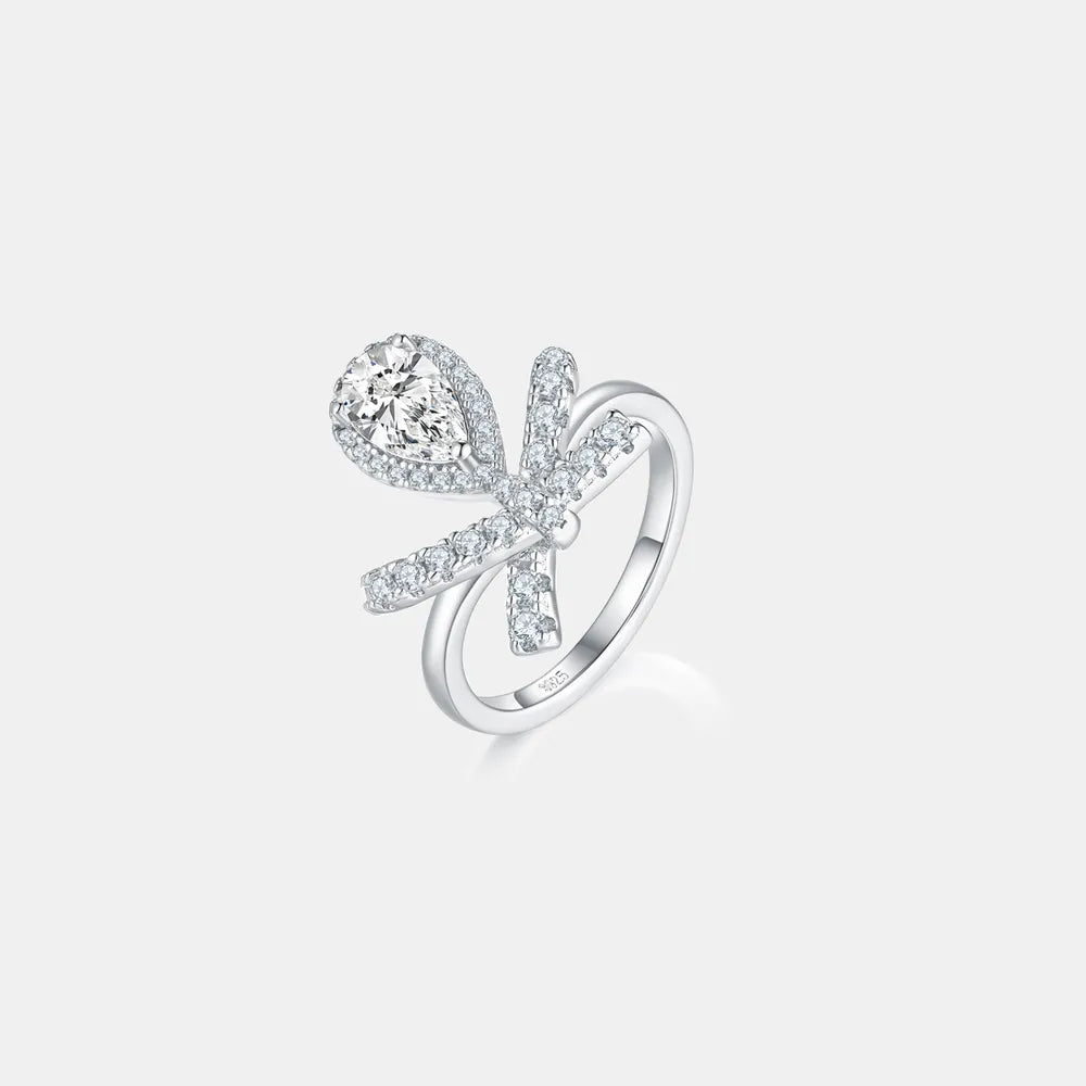 1 Carat Moissanite Zircon 925 Sterling Silver Ring Silver OutfitFlow