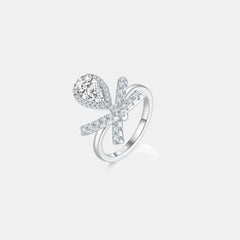1 Carat Moissanite Zircon 925 Sterling Silver Ring Silver OutfitFlow