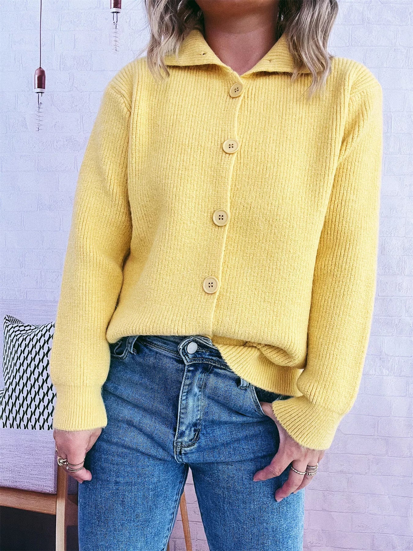 Ribbed Button-Up Cardigan OutfitFlow
