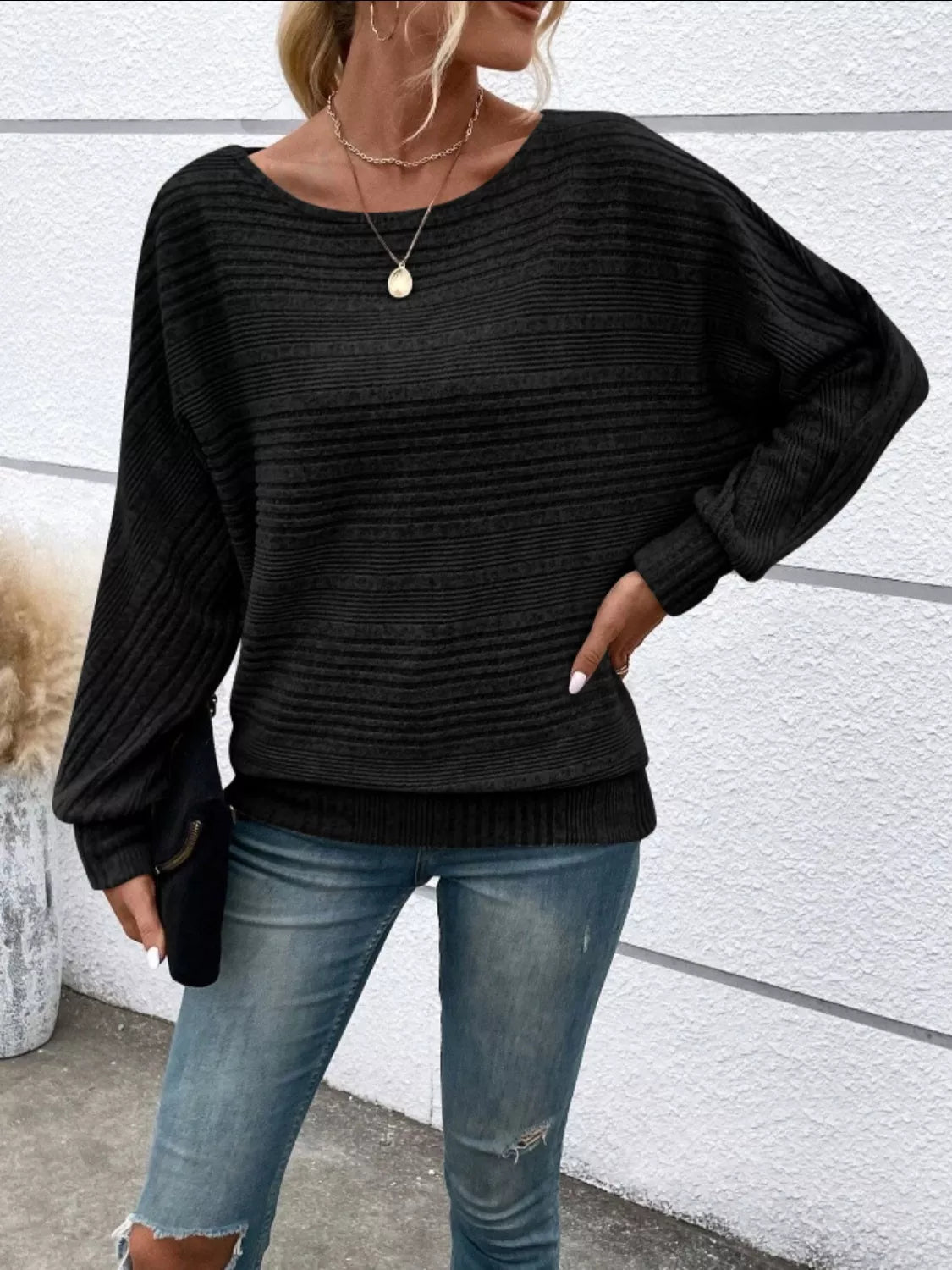 Relaxed Fit Ribbed Knit T-Shirt OutfitFlow