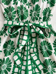 Printed Tube Tie Waist Romper OutfitFlow