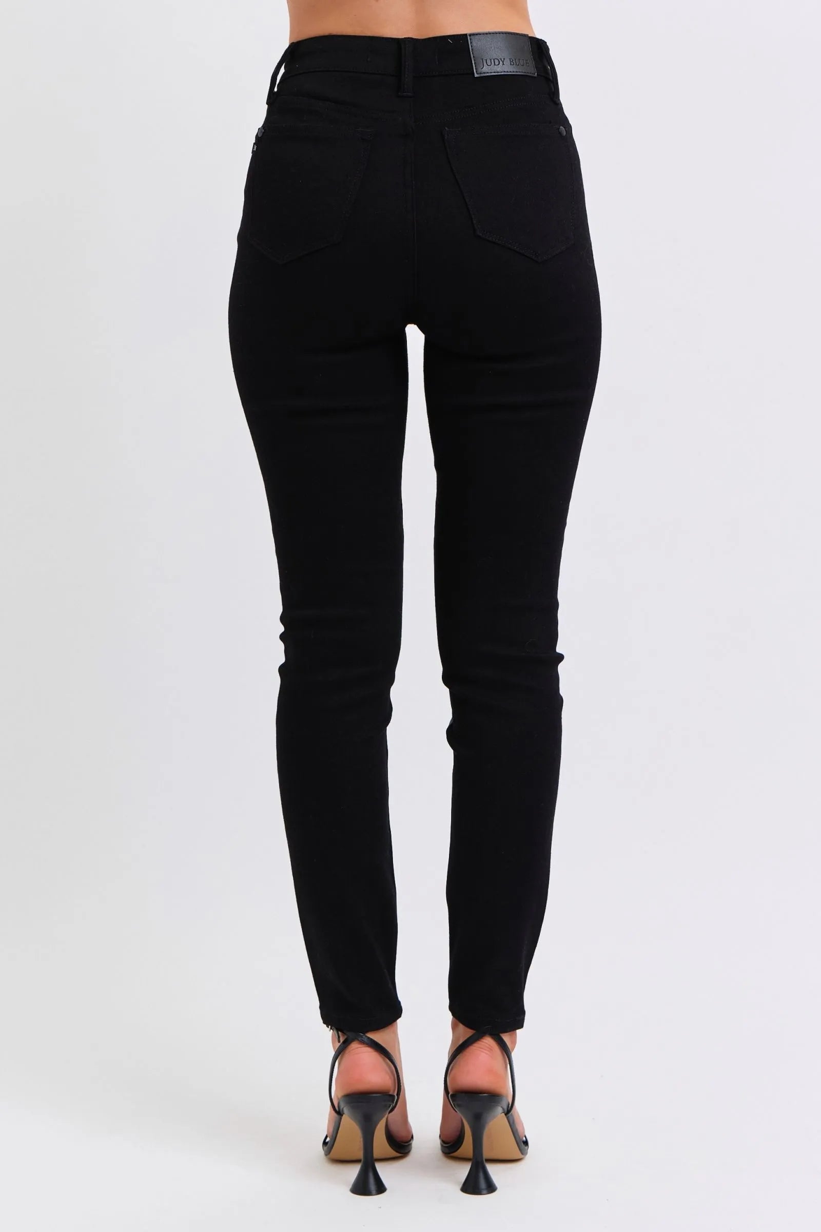 Judy Blue Plus Size HW Faux Leather Skinny Pants OutfitFlow