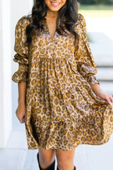 Tiered Leopard Print Mini Dress Leopard OutfitFlow