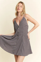 Jade By Jane Full Size Checkered Sleeveless Dress Plus Size OutfitFlow