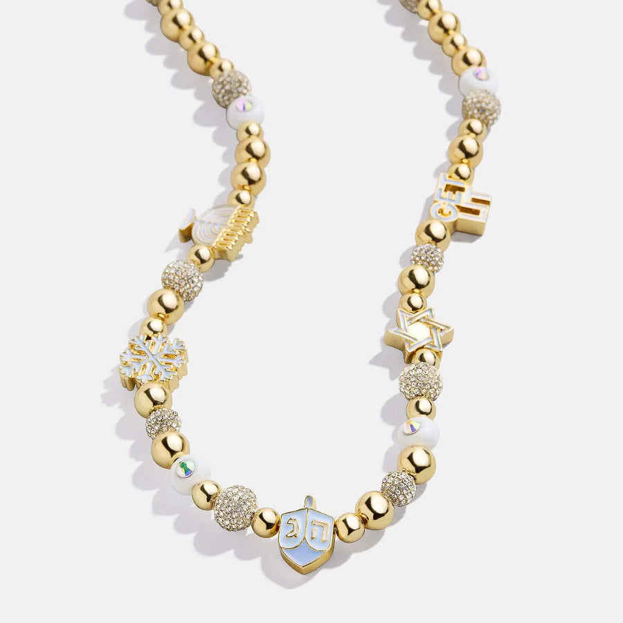 Outfit Flow - Rhinestone 14K Gold-Plated Beaded Necklace