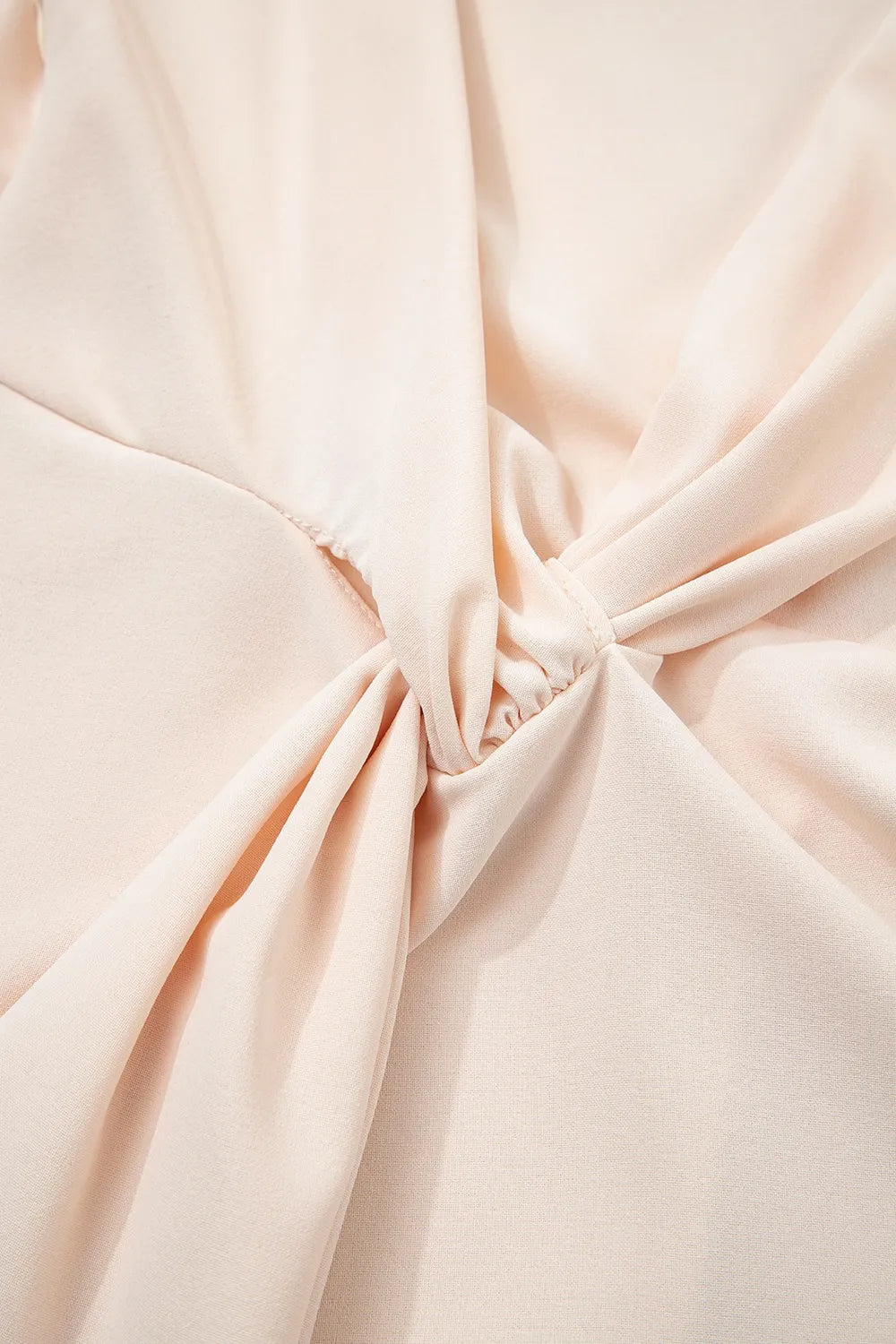 Surplice Knotted Ruched Cap Sleeve Blouse OutfitFlow