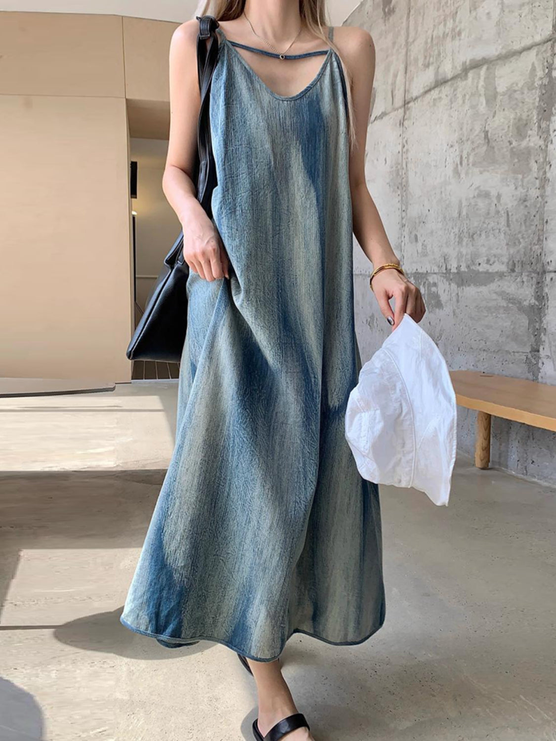 Gradient V-Neck Maxi Cami Dress OutfitFlow