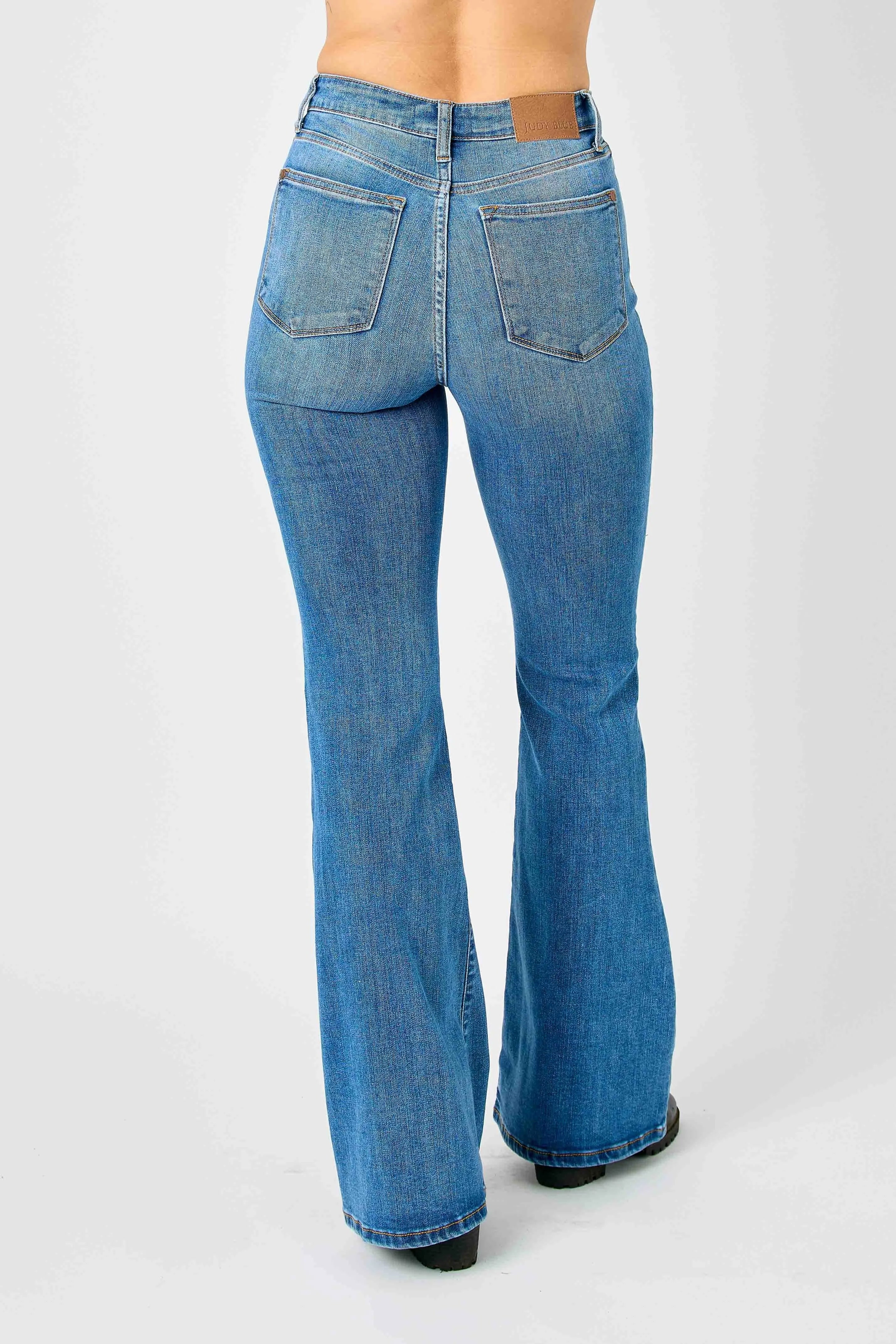 Judy Blue Full Size Hw Classic Flare Jeans Plus Size OutfitFlow