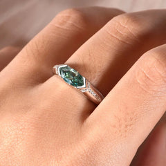 1 Carat Moissanite 925 Sterling Silver Ring OutfitFlow