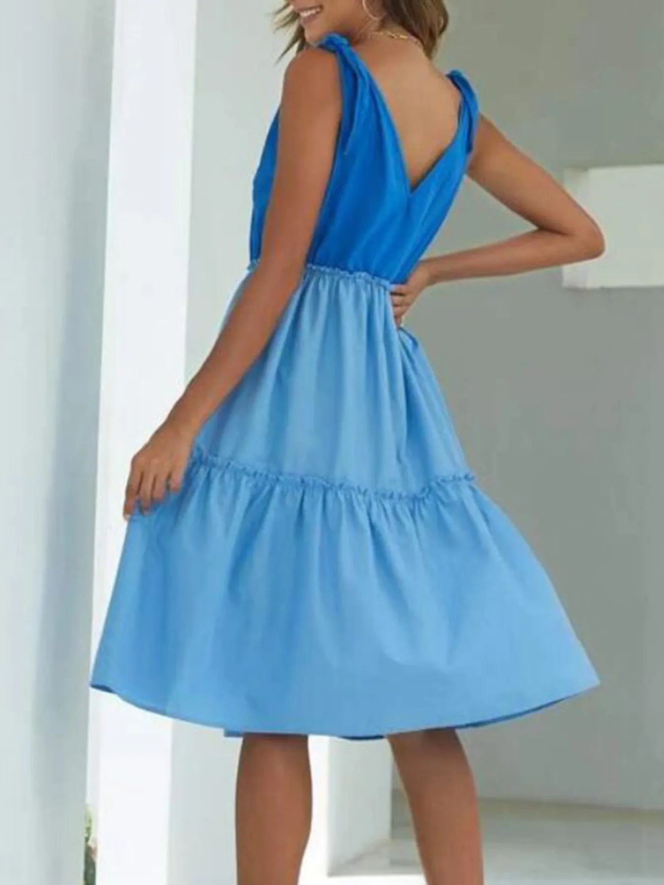 Colorblock Tiered Midi Tank Dress OutfitFlow
