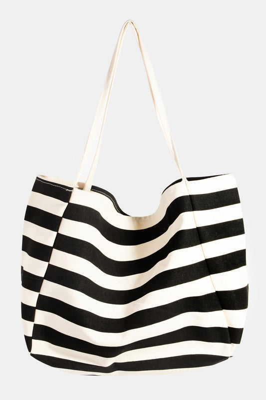 Outfit Flow - Fame Stripe Contrast Tote Bag