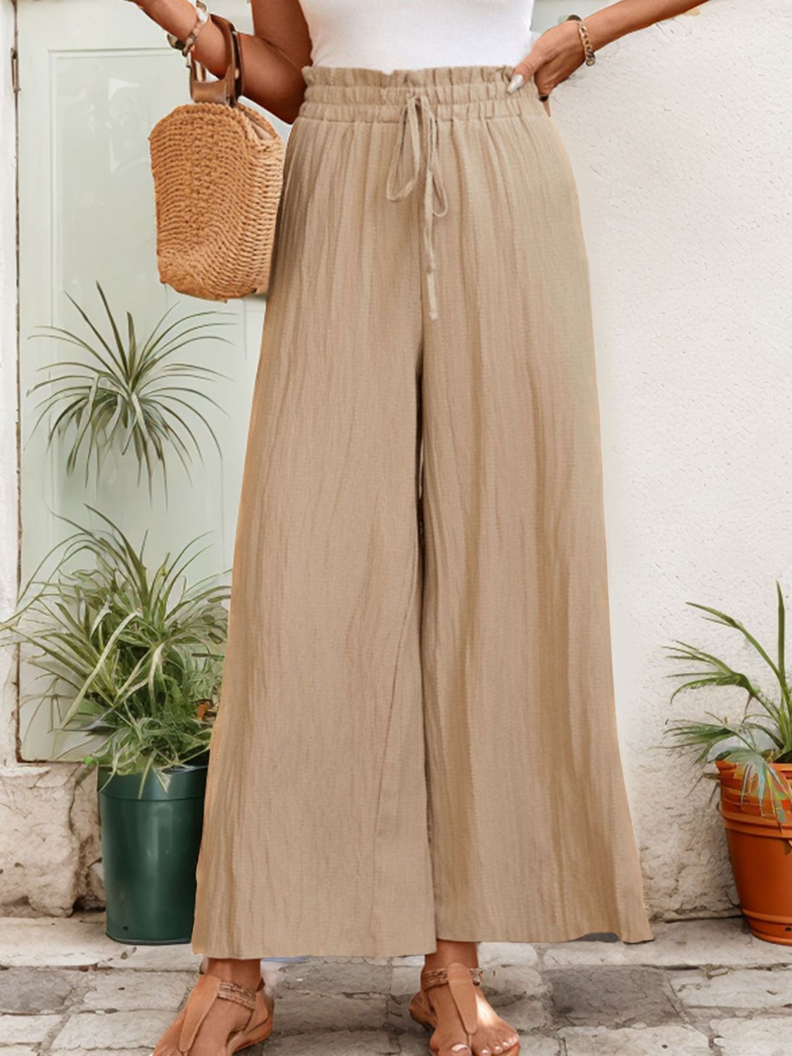 Outfit Flow - Perfee Frill Wide Leg Pants