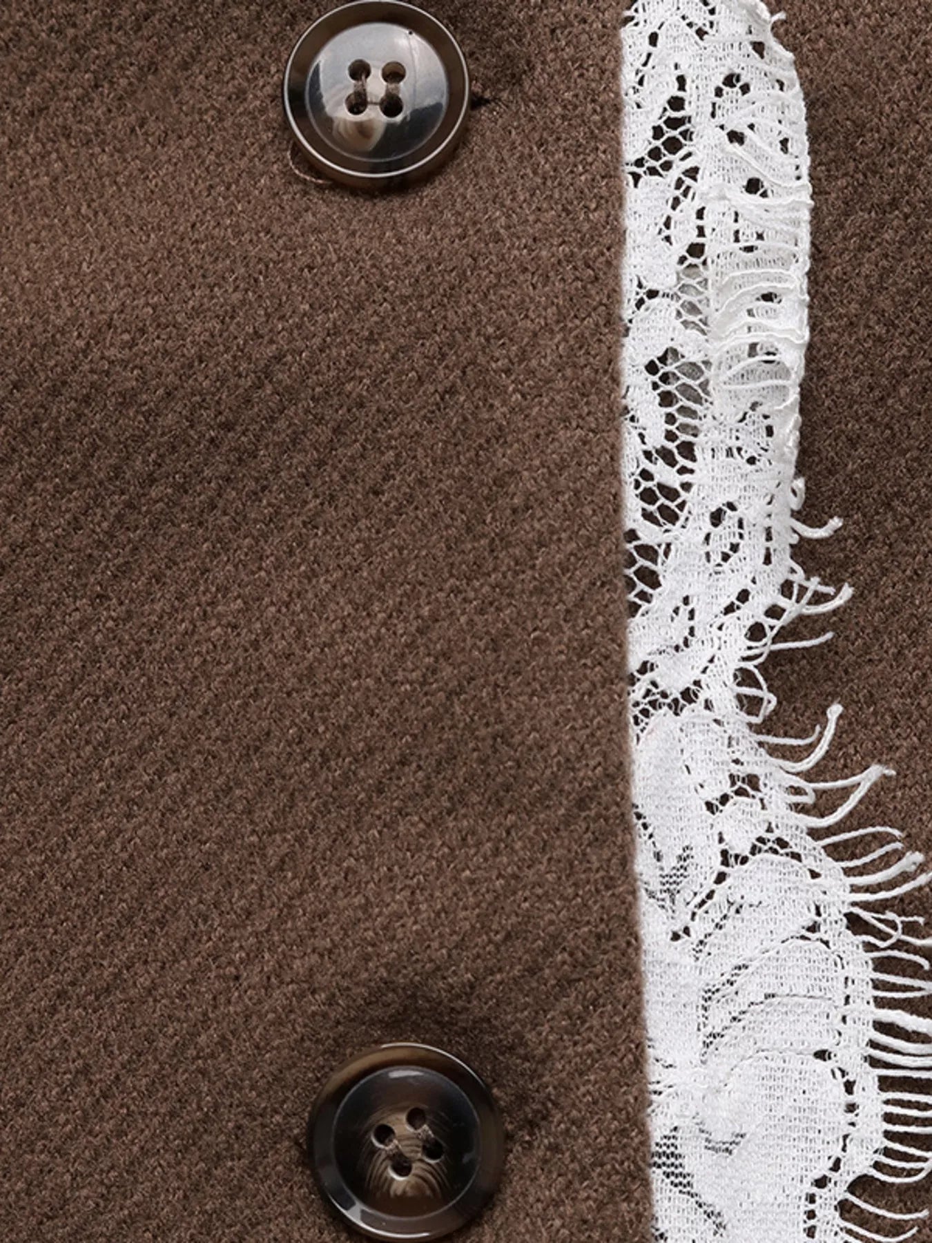 Lace Detail Button Up Blazer Trendsi