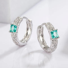 925 Sterling Silver Inlaid Zircon Earrings OutfitFlow