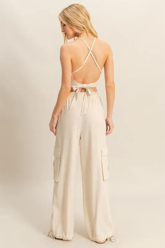 HYFVE Crop Top and Cargo Pants Set OutfitFlow