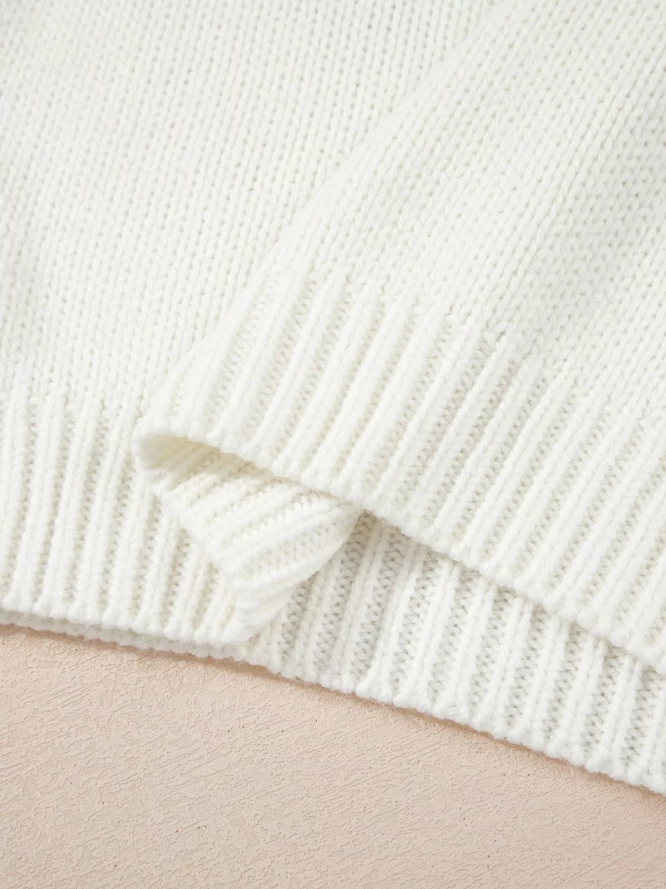 Embroidered Bow Boots Graphic Drop Shoulder Sweater OutfitFlow