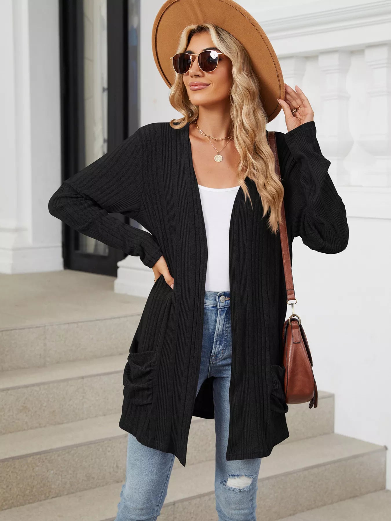 Open Front Long Cardigan OutfitFlow
