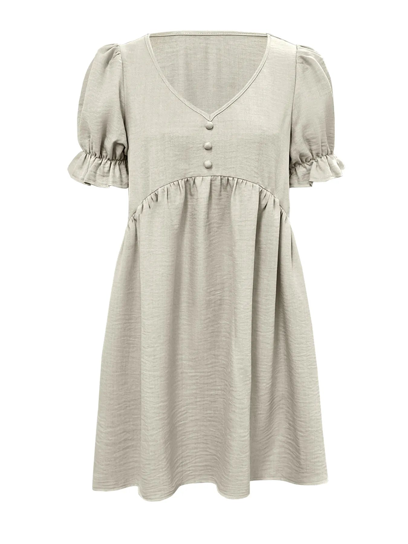 Puff Sleeve Babydoll Mini Dress OutfitFlow