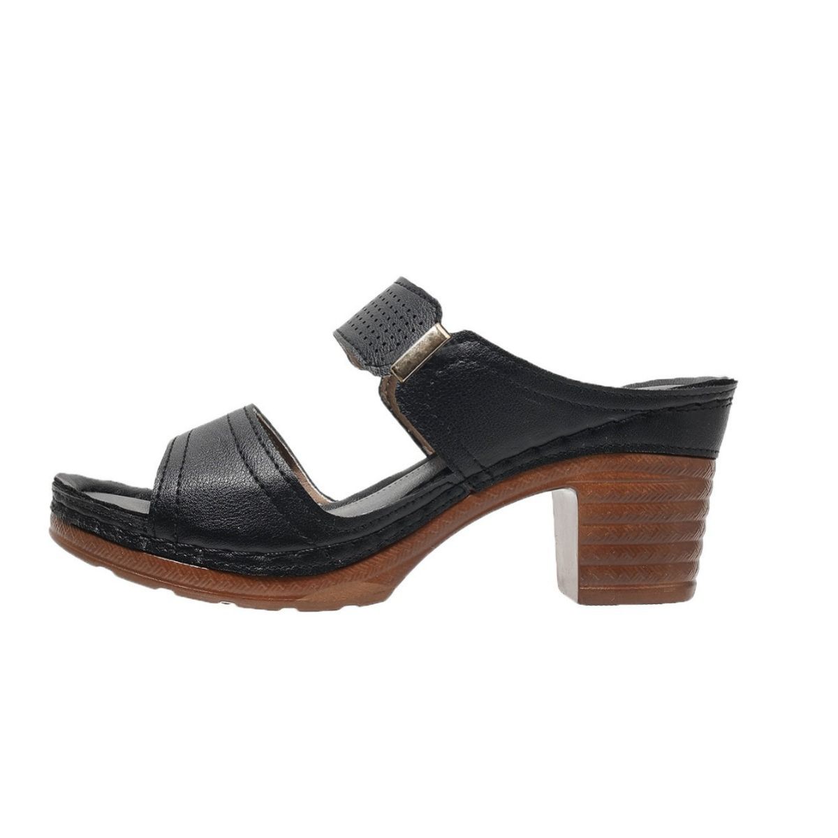Open Toe Block Heels Sandals OutfitFlow