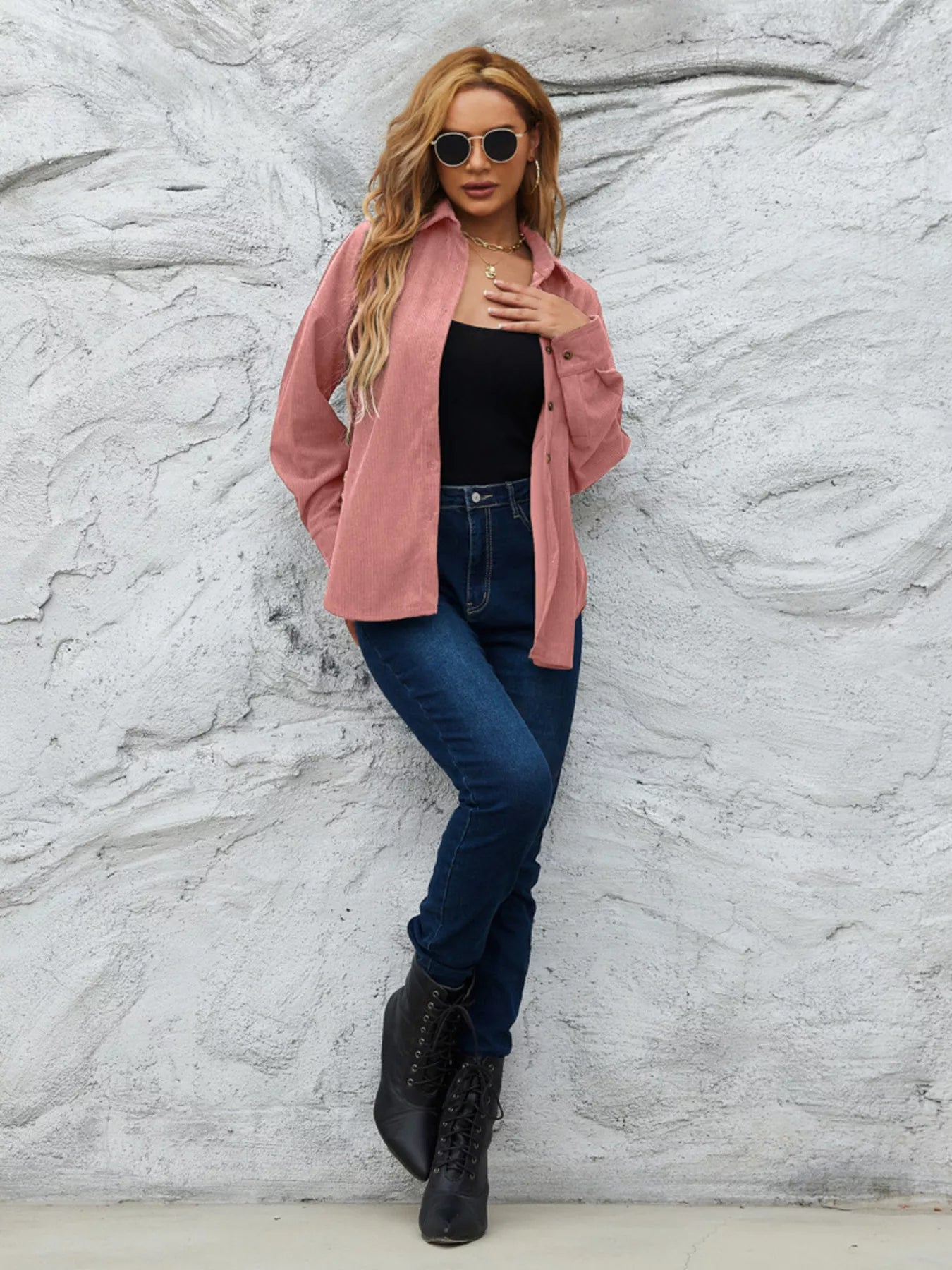 Corduroy Button-Up Shirt OutfitFlow