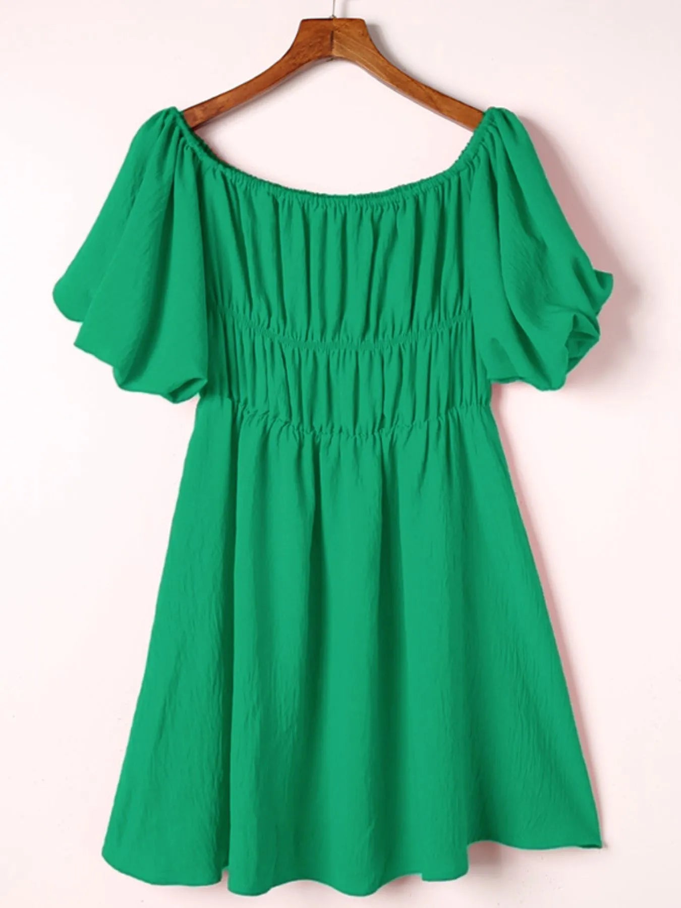 Off-Shoulder Puff Sleeve Mini Dress OutfitFlow
