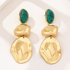 18K Gold-Plated Alloy Drop Earrings OutfitFlow