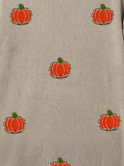 Pumpkin Round Neck Long Sleeve Sweatshirt OutfitFlow
