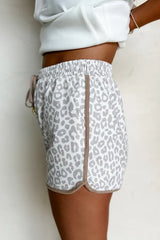 Leopard Print Drawstring Casual Shorts OutfitFlow