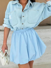Elastic Waist Bubble Skirt OutfitFlow