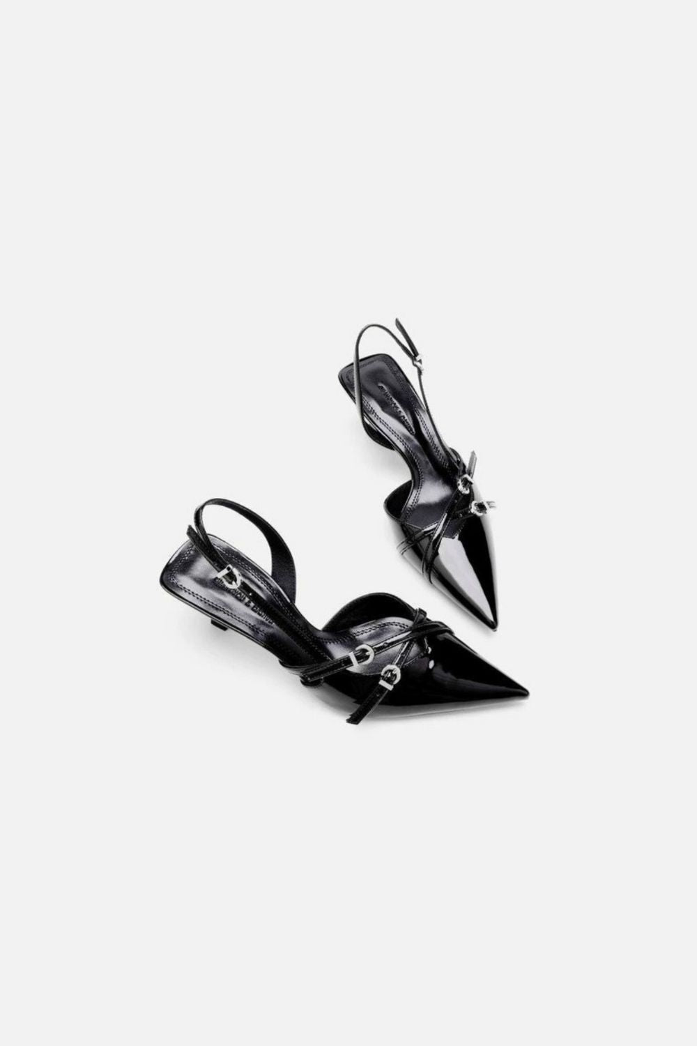 Point Toe Slingback Pumps Black OutfitFlow