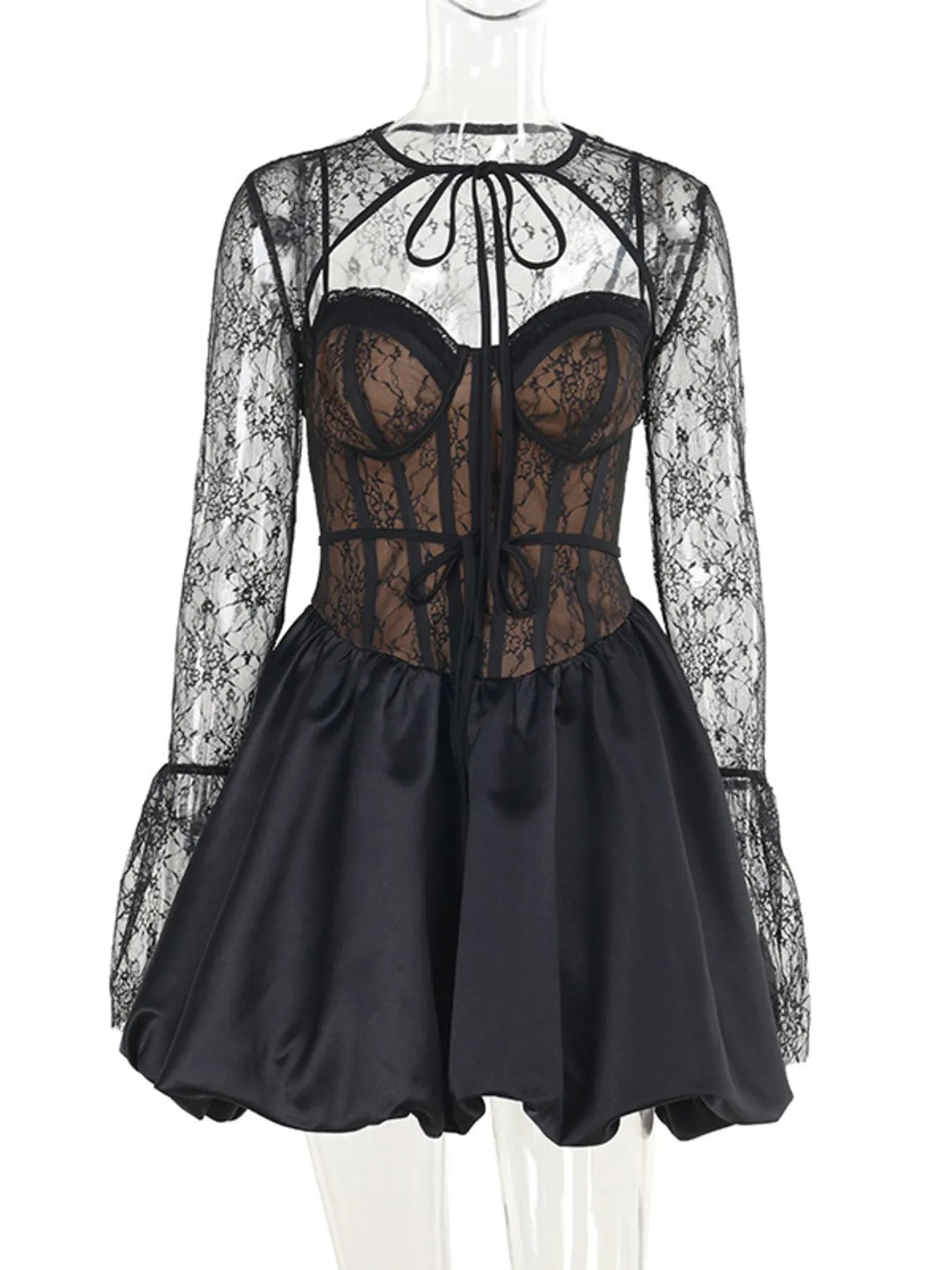 Sweetheart Neck Lace Dress and Cover Up Set OutfitFlow