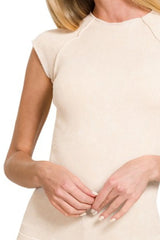 Zenana Stone Washed Ribbed Seamless Top OutfitFlow