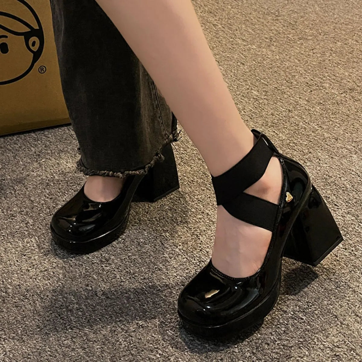 Square Toe Block Heels Pumps OutfitFlow