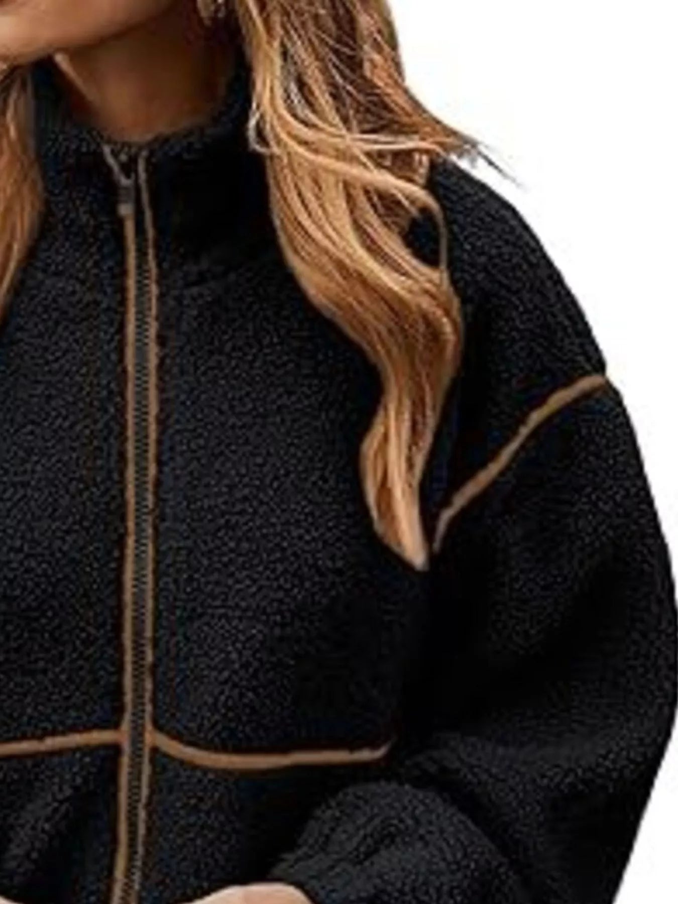 Cozy Sherpa Fleece Zip-Up Jacket OutfitFlow