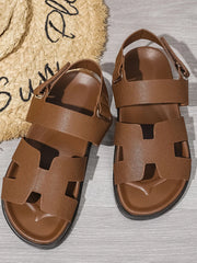 H-Style Gladiator Sandals with Ankle Strap Tan OutfitFlow