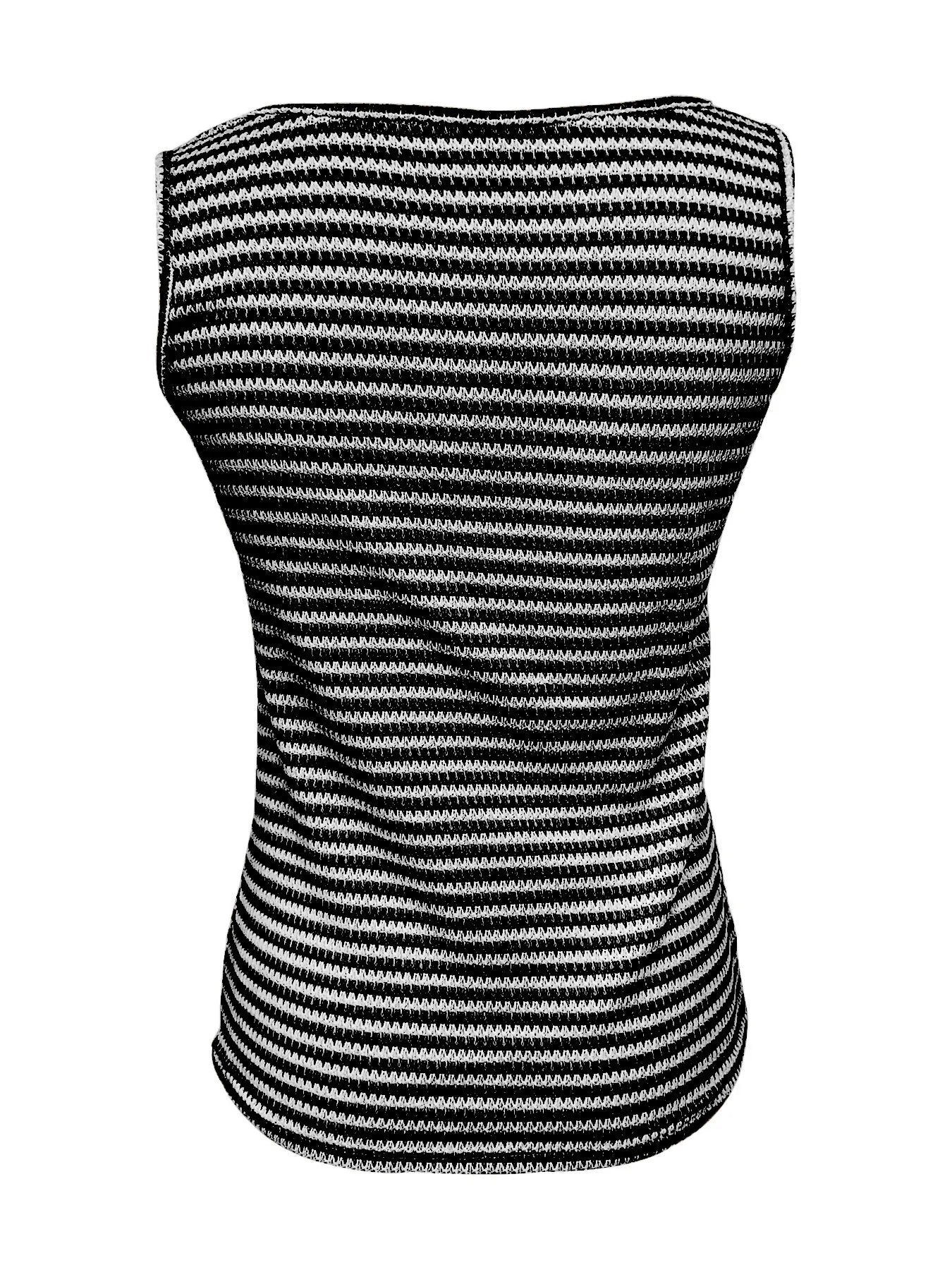 Striped Button Front Knit Tank Top OutfitFlow