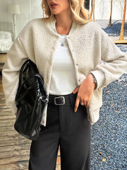 Snap Down Dropped Shoulder Jacket OutfitFlow