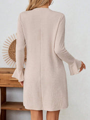 Notched Flare Sleeve Mini Dress OutfitFlow